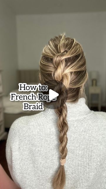 Lainey Ostrom on Instagram: "French rope braid! This one is easy once you get the hang of it. There are endless possibilities with rope braids 😍❤️ - #ropebraid #ropebraids #frenchropebraid #frenchbraidstyle #longhairbraid #braidedhairstyle #hairreelsofinsta #longhairtutorial #finehairstyles" Fluffy Side Braid, French Rope Braid Tutorial, Rope Braids Hairstyles, Rope Braid Curls Overnight, How To Do A Twist Braid, Rope Braid Curls, Single Dutch Braid, Rope Hairstyles, French Rope Braid