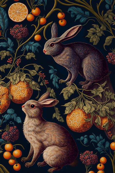 Victorian Wall Art, Home Decor Wallpaper, Home Decor Aesthetic, Home Design Inspiration, Aesthetic Home Decor, William Morris Designs, Botanical Illustration Vintage, Vintage Rabbit, Home Aesthetic