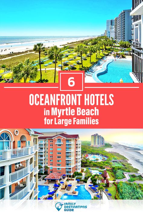 Have a big family and want ideas for a family vacation to Myrtle Beach, South Carolina? Want to stay next to the ocean? We’re FamilyDestinationsGuide, and we’re here to help: Discover Myrtle Beach’s best oceanfront hotels for large families - so you get memories that last a lifetime! #myrtlebeach #myrtlebeachvacation #myrtlebeachlargefamilies #familyvacation #myrtlebeachhotels Best Places To Stay In Myrtle Beach, Myrtle Beach Family Vacation, Myrtle Beach Photography, Myrtle Beach Trip, Beach 2023, Beach Vacation Spots, Myrtle Beach Boardwalk, Myrtle Beach Resorts, Myrtle Beach Hotels