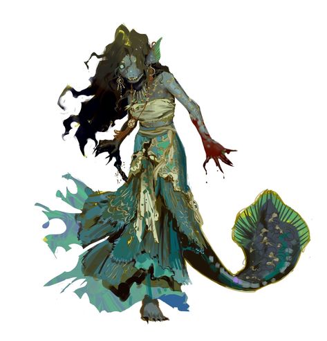 ArtStation - Sea Hag, frozensoba Sea Hag, 캐릭터 드로잉, Creature Concept Art, Creature Concept, 영감을 주는 캐릭터, Dnd Characters, Funky Art, Creature Design, Creature Art