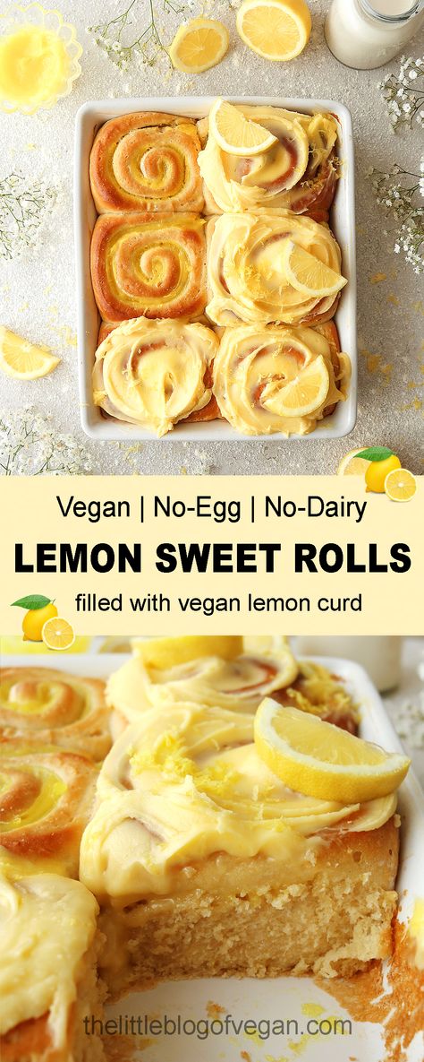 Loving It Vegan, Vegan Lemon Bars Recipe, Easy Vegan Pastries, Lemon Curd Rolls, Vegan Pan Dulce, Vegan Lemon Brownies, Vegan Roll Cake, Vegan Yeast Rolls, Simple Vegan Dessert 3 Ingredients