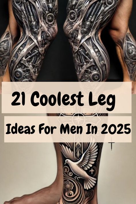 Searching for leg tattoo ideas that stand out? Whether you're after a bold statement, a minimalist touch, or a design with deep meaning, leg tattoos offer the perfect canvas to express your style. From detailed tribal patterns to lifelike portraits, we've curated some of the top leg tattoo ideas for men. You can place these tattoos on the calf, thigh, or even wrap them around your entire leg, giving you endless possibilities to showcase your personality. Dive into these designs and find the ideal tattoo for your next piece of ink!
#LegTattoos #TattooIdeas #MensTattoos #TattooDesigns #TattooInspiration #BodyArt #MasculineTattoos #TattooArt #InkLife #TattooForMen #TattooTrends #LegInk #TattooCulture #TattooStyle #TattooArtist Top Leg Tattoo, Leg Tats Men, Leg Tattoo Ideas For Men, Japanese Leg Tattoo, Best Leg Tattoos, Abstract Art Tattoo, Masculine Tattoos, Celtic Knot Tattoo, Leg Tattoo Ideas