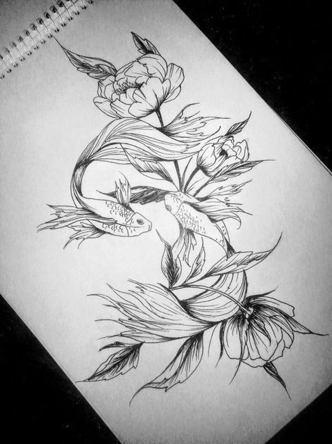 220+ Pisces Tattoos Designs (2021) Horoscope Zodiac Signs & Symbols Sketchbook Tattoo, Floral Hip Tattoo, Pisces Tattoo Designs, Henne Tattoo, Tattoo Band, Hip Thigh Tattoos, Pisces Tattoos, Koi Tattoo, Hip Tattoos Women