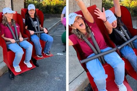 Sisters go viral for realistic roller coaster costume - Upworthy Diy Roller Coaster, Roller Coaster Costume, Best Snl Skits, Halloween Family Costumes, Snl Skits, Decorate For Halloween, Kids Pop, First Person Writing, Pony Rides