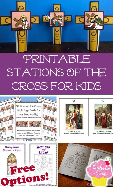 These Stations of the Cross printables are perfect for kids of all ages! There are many free versions. You have to check this out! #catholic #stationsofthecross #catholiclent #lent #holyweek #goodfriday #catholickids #liturgicalliving Stations Of The Cross Craft, Stations Of The Cross Printable, Stations Of The Cross For Kids, Lent Kids, Lenten Activities, Catholic Kids Activities, Catholic Lent, Cross Coloring Page, Birthday Background Design