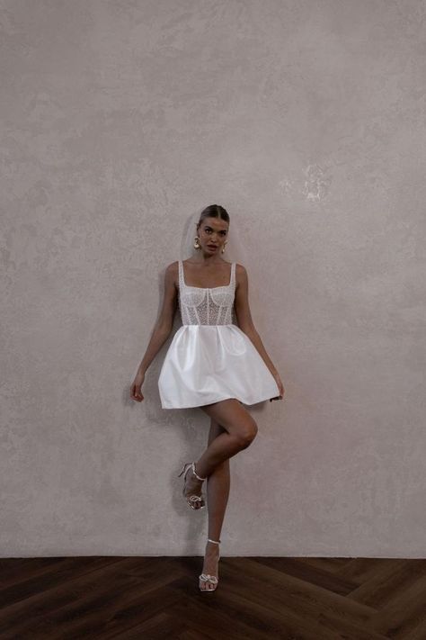 Short Bridal Reception Dress, Pearl Bridal Shower Dress, Short Reception Dress For Bride Dancing, Short Bridal Shower Dress, Bride Reception Dress Short, Bridal Reception Dress Short, Reception Wedding Dress Short, Short Reception Dress For Bride, Second Dress For Bride Reception