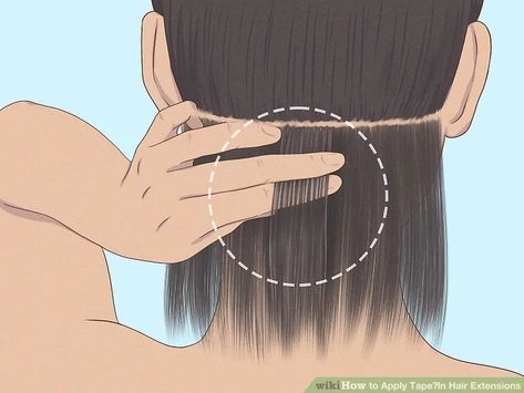 How to Apply Tape‐In Hair Extensions: 12 Steps (with Pictures) Short Hair Volume, Easy Hair Extensions, Hair Ext, Diy Hair Extensions, Parting Hair, Curly Hair Care Routine, Hair Extensions For Short Hair, Hair Tape, Hair Extentions