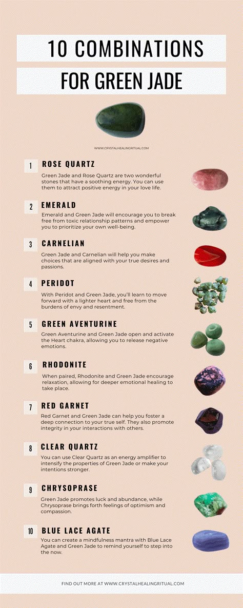 10 Best Crystal Combinations For Green Jade - Crystal Healing Ritual Bamboo Coral Crystal Meaning, Jade Witchcraft, Types Of Jade Stone, Jade Illustration, Color Meaning Chart, Crystal Meanings Charts, Crystals Chakras, Green Jade Crystal, Crystal Combinations