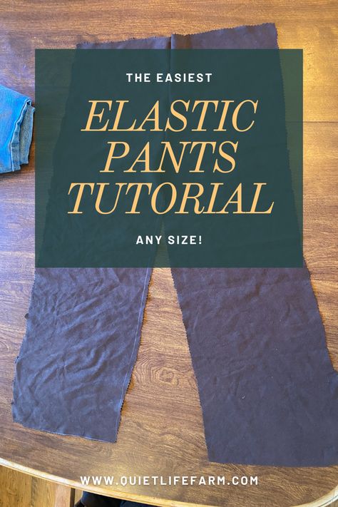 How to make elastic pants, any size! The easiest beginner friendly way! Easy Sew Pants Women, Elastic Waste Pants, Easy Wide Leg Pants Pattern, Easy Sew Pants, Simple Pants Pattern, Loose Pants Pattern Free, Pants Sewing Pattern Free Women, How To Make Pants, Ruffle Pants Pattern Free