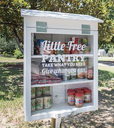 Free Food Pantry Ideas, Take What You Need Leave What You Can, Blessing Box Plans, Food Pantry Donations Ideas, Ways To Give Back To The Community, Blessings Box Ideas, Blessing Box Food Pantry, Free Library Box Ideas, Blessing Box Ideas