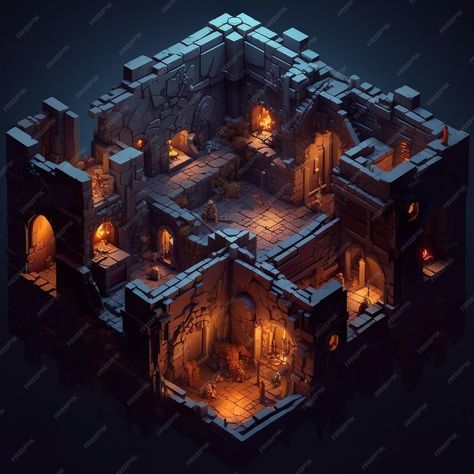 Premium Photo | Dungeons intricate and mysterious dungeon mazes in an isometric view with shadowy corridors AI Isometric Dungeon, Dungeon Ideas, Dungeon Tiles, Maze Game, Minecraft Mod, Isometric Art, Dragon Illustration, Fantasy Pictures, Minecraft Mods