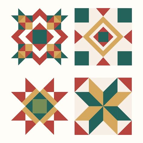 Christmas Tiles, Traditional Tile Design, Geometric Tile Design, فن النسيج, Christmas Vector, Geometrical Design, Geometric Pattern Art, Geometric Design Art, Geometric Pattern Design