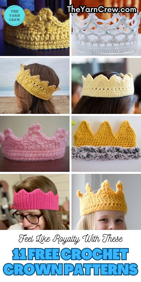 Get creative and channel your inner royalty with these adorable crown crochet patterns. Ideal for handmade gifts or photo props. Curated by The Yarn Crew. Crochet Crown Pattern, Crown Crochet, Crochet Hobby, Crochet Crown, Crown Pattern, Crochet Supplies, I Love This Yarn, Rag Rugs, Quick Crochet