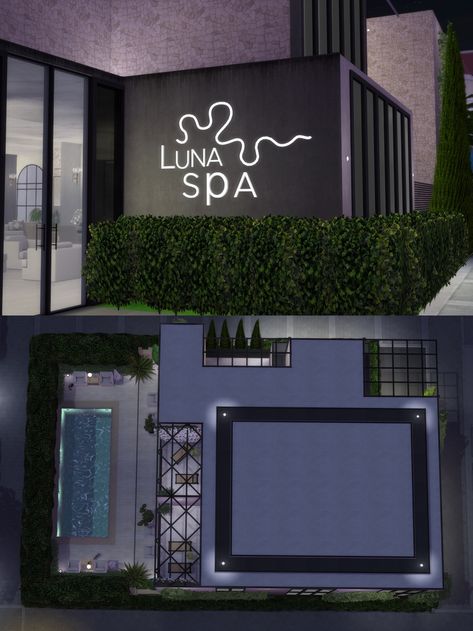 Build: Luna Spa - Preview - TS4 | Sim Wears Prada Sims 4 Barnes And Noble, Sims 4 Business Ideas, Sims 4 Lot Download Patreon, Spa Cc Sims 4, Urban Lots Sims 4, Spa Sims 4 Cc, Sims 4 Cc Shopping Mall, Sims 4 Lounge Build, Sims 4 Cc Build Mode Patreon