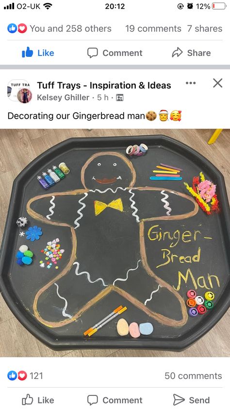 Gingerbread Man Tuff Tray Ideas, Gingerbread Tuff Tray, Eyfs Gingerbread Man, Gingerbread Man Eyfs Activities, Gingerbread Man Story Activities, Gingerbread Man Tuff Tray, Gingerbread Man Eyfs, Christmas Tuff Tray Ideas, Gingerbread Activities Preschool