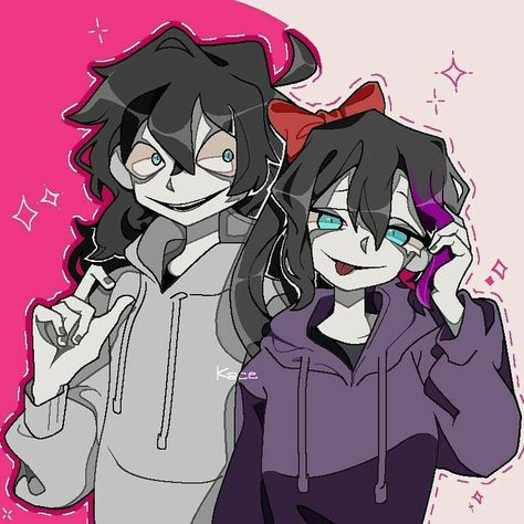 Nina And Jeff Matching Icons, Jeff The Killer And Nina The Killer, Creepypasta Matching Icons, Jeff And Nina, Creepypasta Ships, Nina The Killer, Creepypasta Girls, Little Misfortune, Creepypasta Cute