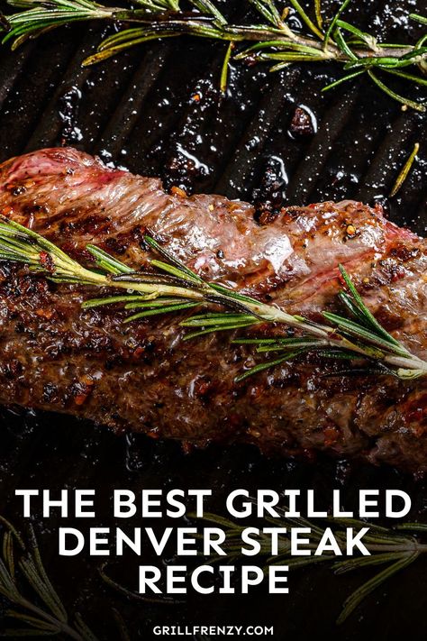 Denver steak is one of my all-time favorite cuts of steak to grill. It's beefy, well-marbled, and budget-friendly. In this recipe, we're tenderizing it with a simple marinade, then tossing it on a ripping-hot grill for medium-rare perfection. | denver steak marinade recipes | denver steak recipes grilled | denver steak marinade ideas | denver steak how to cook | grilled denver steak recipes | best way to cook denver steak Denver Steak How To Cook, Best Bbq Steak, Denver Steak Recipes, Steak Recipes Grilled, Marinade Ideas, Grilled Steak Dinner, Denver Steak, Cuts Of Steak, Simple Marinade