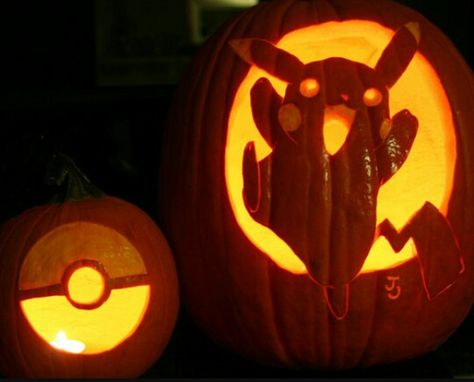 Pikachu pumpkin carving Pokemon Pumpkins, Pumpkin Pikachu, Pumpkin Face Carving, Pumkin Ideas, Pokemon Pumpkin, Awesome Pumpkin Carvings, Pokemon 100, Pumpkins Ideas, Halloween Pumpkin Stencils