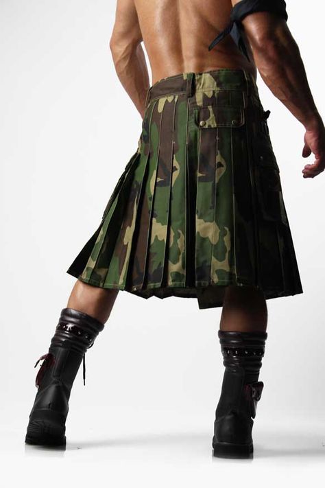 Military kilt for men. Enjoy nature in this Army Kilt, camo pattern kilt, skirt for men, mens kilts. Shop military Kilts here Mens Fashion Overalls, Jumpsuits For Men, Mens Jumpsuit, Kilts Men, Overalls For Men, Tactical Kilt, Skirts Men, Kilts For Men, Fashion Overalls