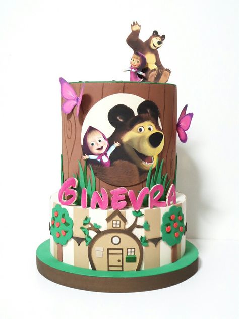 Masha E Orso Cake, Dummy Cake, Bear Cakes, Ely, Snow Globes, Snow White, Birthday Cake, Cake, Birthday