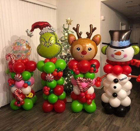 Balloon Decorations Diy Tutorials, Christmas Bouquets, Party Balloons Diy, Balloon Christmas, Balloon Bouquet Diy, Balloon Tree, Christmas Balloon Decorations, Deco Ballon, Balloon Garland Diy