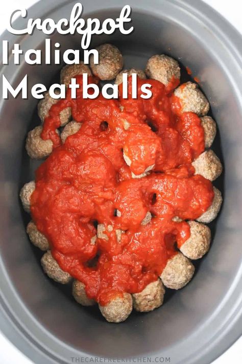 Meatball In Crockpot Recipe, Easy Italian Meatballs Crockpot, Meatballs Marinara Crockpot, Pizza Meatballs Crockpot, How To Cook Meatballs In Crockpot, Crockpot Spaghetti With Frozen Meatballs, Crockpot Meatballs In Marinara Sauce, Easy Crockpot Meatballs Frozen Italian, Crockpot Meatballs For A Crowd