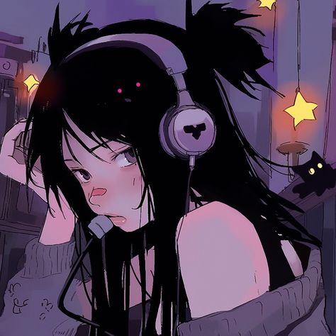 Anime girl, anime girl icon, Aesthetic icon, Aesthetic girl icon, 8k, 4k, high quality icon, gothic girl icon, 90s anime, retro anime Anime Character Pfp Aesthetic, Headphones Anime Pfp, Alt Anime Art, Solo Pfp Girl, Solo Pfp Icon, Goticas Aesthetic Outfit, Y2k Banners For Discord, Discord Aesthetic Pfps, Anime Profile Picture Aesthetic