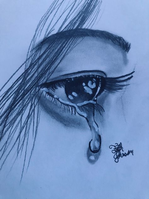 Tear Drop Drawings, Drawing Tears, Eye Drawing Pencil, Tear Drops Eye, How To Draw Tears, Sustained Investigation, Buffalo City, Crying Eyes, Crying Tears