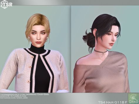 The Sims Resource - Low Bun Updo Hairstyle - G118 The Sims 4 Cc Updo Hair, Phoenix Sims Hair, Sims 4 Cc Hair Alpha Bun, Sims 4 Cc Hair Low Bun, Sims 4 Cc Hair Low Ponytail, Sims 4 Low Bun Cc, Sims 4 Hair Bun Cc, Sims 4 Messy Bun Cc, Sims 4 Cc Updo Hair