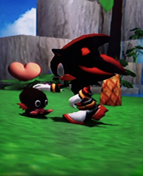 im a wee little bit obsessed with the chao garden Chao Sonic Pfp, Sonic Adventure 2 Shadow, Shadow The Hedgehog Aesthetic, Shadow Chao, Ps2 Aesthetic, Chao Sonic, Sonic Chao, Dark Chaos, Shadow Pfp