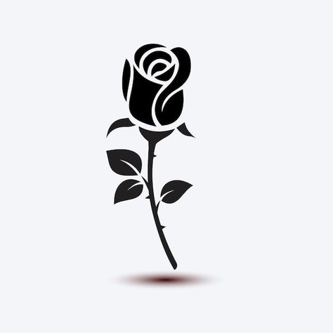 Rosa silueta monocromo vector símbolo il... | Premium Vector #Freepik #vector #rosa-negro #flores-tatuajes #floral #rosa-dibujo Rosa Vector, Floral Rosa, Premium Vector, Tattoo Designs, Bar, Tattoos, Floral, Quick Saves