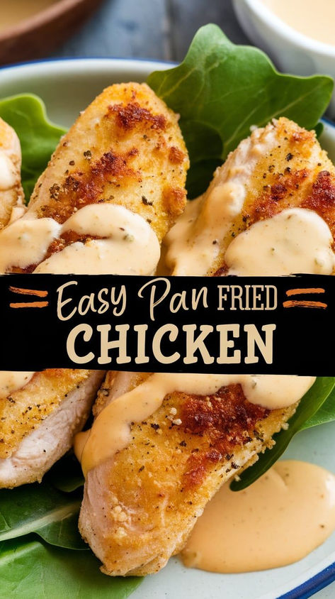 Simple & Flavorful!  With minimal ingredients and maximum flavor, this Easy Pan Fried Chicken recipe is your new go-to! Lightly seasoned and pan-seared to crispy perfection, it's perfect for family dinners or meal prep. Chicken Tenders Pan Fried, Pan Chicken Tenders, Easy Pan Fried Chicken, Quick Delicious Dinner, Fried Chicken Strips, Fried Chicken Recipe, Pan Fried Chicken, Pan Chicken, Fried Chicken Recipes