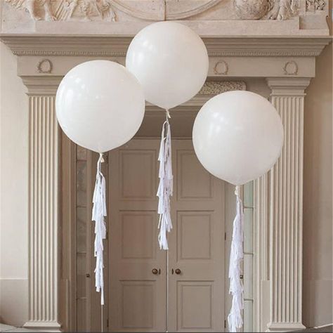 PRICES MAY VARY. Package included: 6 pearlescent white (premium helium quality) balloons Material: 100% Natural Rubber Latex Size: True to 36’’ or 90cm when inflated - can be used with helium or blown up manually Wide Applications: These jumbo balloons make excellent decorations and add happy atmosphere for a variety of parties and events birthday parties, weddings, school events, and for other festive gatherings and celebratory/entertaining events Superior Quality : Thickened than market averag Pastel Theme Party, 36 Inch Balloons, Backyard Graduation Party, Balloon Tassel, Jumbo Balloons, Gender Reveal Balloons, Pastel Balloons, High School Graduation Party, Large Balloons