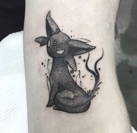 Skeleton Pokemon Tattoo, Pokemon Tattoo Umbreon, Tattoo Ideas Trending, Espeon Tattoo Design, Pokemon Couple Tattoos, Umbreon Tattoo Ideas, Umbreon And Espeon Tattoo, Matching Pokemon Tattoos, Leafeon Tattoo