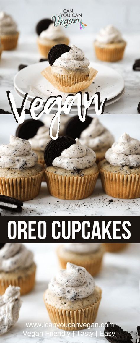 These Easy Vegan Oreo Cupcakes are the PERFECT vegan dessert for your next celebration! Just 10 ingredients! These cupcakes are wonderfully soft, moist and easy to make. Plus, they're topped with a cookies 'n cream inspired frosting with Oreo bits in every bite! Check out this blog post for tips on how to make the BEST vegan Oreo cupcakes! These will be your new favorite Oreo dessert for sure! #Oreo #VeganCupcakes #VeganBaking #OreoRecipes #EasyOreoRecipe #OreoCupcakeFrosting Vegan Cookies And Cream, Cookies And Cream Cupcakes, Vegan Buttercream Frosting, Cookie And Cream Cupcakes, Crushed Oreo, Vegan Buttercream, Cupcakes Easy, Oreo Biscuits, Vegan Baking Recipes