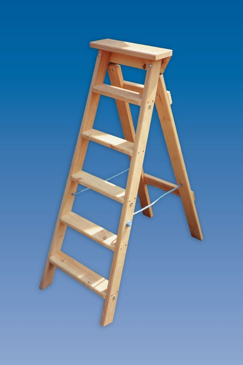 Ladder Ideas Wooden, Wooden Step Ladder, Ladder Ideas, Crown Paints, Wood Table Diy, Roof Ladder, Library Ladder, Diy Ladder, Painted Post