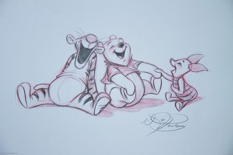 The Art of Winnie the Pooh by Parka81, via Flickr Piglet Tattoo, Tigger And Piglet, Bear Sketch, Pooh And Piglet, Winnie The Pooh Quotes, Winnie The Pooh Friends, Pooh Quotes, Disney Sketches, Pooh Bear