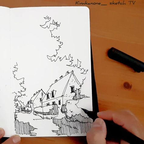 kiyeon kim on Instagram: “5min drawing 5분 드로잉 Video on youtube Draw at home! Stay at home!…” Architecture Sketching, Architecture Drawing Sketchbooks, Architecture Design Sketch, Drawing Exercises, Home Stay, Pen Drawing, Be Better, Design Sketch, Stay At Home