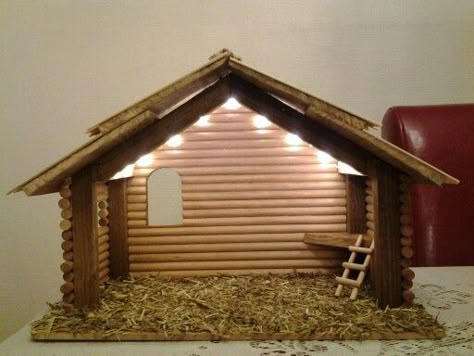 Diy Navity Scene, Nativity Crib Ideas, Xmas Crib Ideas, Crib Ideas Christmas Diy, Christmas Crib Ideas At Home Simple, Christmas Crib Ideas At Home Diy, Diy Nativity Stable, Xmas Cards Diy, Christmas Nativity Scene Diy