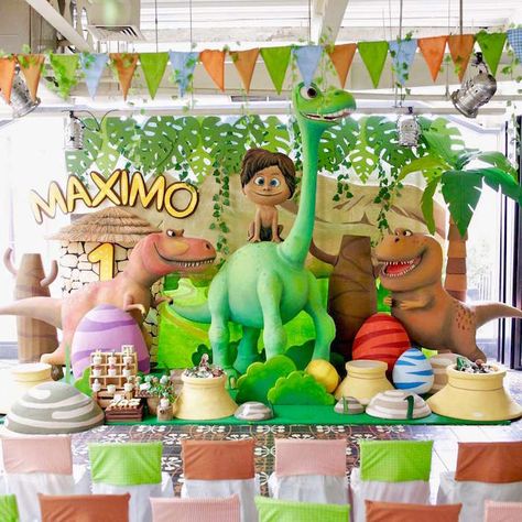 The Good Dinosaur Birthday Party Dinosaurs Birthday Party, Dinosaurs Birthday, Gigi 2, Dinosaur Birthday Theme, Dinosaur Party Decorations, Dinosaur Birthday Party Decorations, Good Dinosaur, Dinosaur Birthday Cakes, Birthday Party At Home