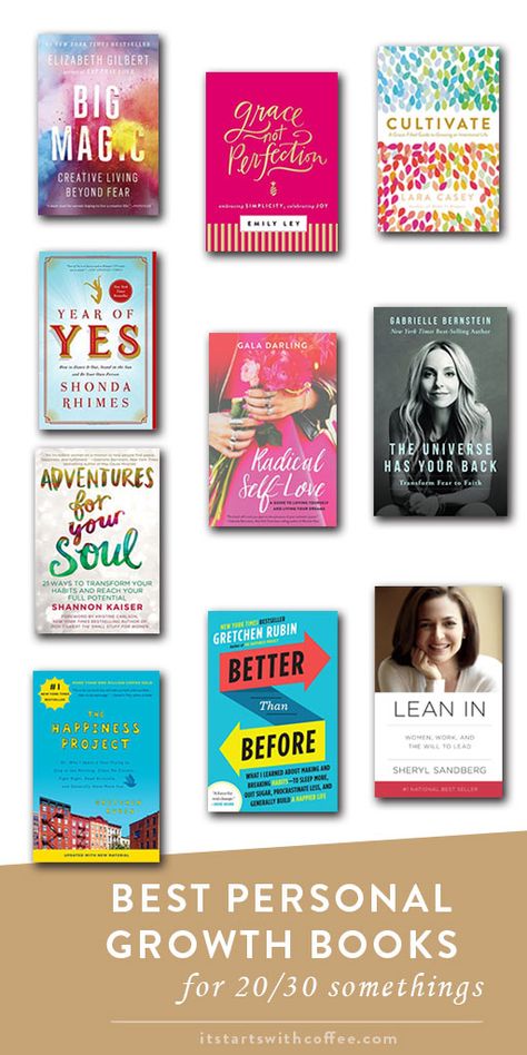 Best Personal Growth Books For 20/30 Somethings - It Starts With Coffee - A Lifestyle + Beauty Blog by Neely Moldovan Books For 30 Somethings, Books For 30 Year Old Women, Good Books For Women In Their 20s, Books For Personal Growth, Books For Women In Their 30s Reading, Self Help Books For Women In Their 30s, Books Every Woman Should Read In Her 20s, Personal Growth Books Women, Wellness Books