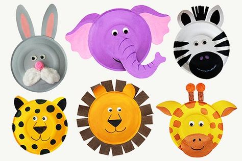 Printable Animal Masks | Kids' Crafts | Fun Craft Ideas | FirstPalette.com Paper Plate Art, Paper Plate Animals, Lion Craft, Paper Plate Craft, Paper Plate Crafts For Kids, Craft Kids, Thanksgiving Crafts For Kids, Animal Crafts For Kids, Paper Plate Crafts