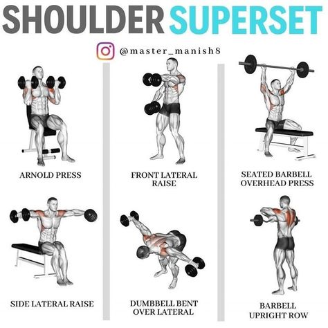 Shoulder Superset Workout, Deltoids Workout, Shoulder Superset, Workouts Shoulders, Shoulder And Arm Workout, Shoulder Workouts For Men, Superset Workout, Deltoid Workout, Shoulder Workout Routine