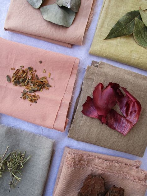 Natural Dye Colors, Plant Dyed Fabric, Naturally Dyed Fabric, Natural Dyed Fabric, Eucalyptus Dye, Plant Dyeing, Linen Textiles, Eco Dyeing Fabric, Art Yarn Weaving