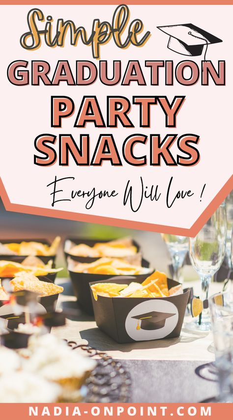 Graduation Ideas! Here are some great easy diy snacks for graduation party. Everyone will love these easy graduation party snacks. 8th grade graduation party snacks | graduation party table snacks | snacks for graduation party | high school graduation party snacks | snacks for a graduation party | snacks for graduation party finger foods | graduation party food ideas appetizers snacks | graduation themed party snacks. Snacks For Graduation Party, Graduation Appetizer Ideas, Party Table Snacks, Easy Diy Snacks, Party Food Ideas Appetizers, College Graduation Party Food, 8th Grade Graduation Party, Graduation Party Appetizers, Graduation Party Snacks