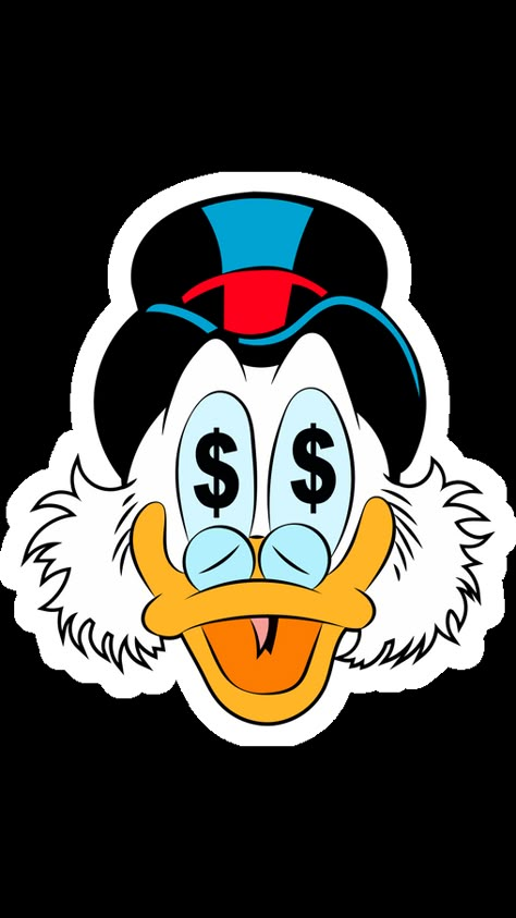 You know, sometimes money talks and the character from our fanart Scrooge McDuck Sticker knows about it very well. All he cares about is money, the more - the better. Scrooge McDuck, also known as... Dagobert Duck, Duck Drawing, Uncle Scrooge, Dekor Diy, Scrooge Mcduck, Dope Cartoon Art, Cartoon Stickers, Anime Eyes, Fun Stickers