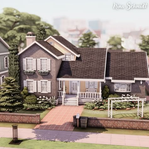 Nina Schmidt on Instagram: "BASE GAME FAMILY HOUSE 🏡 Speed Build & Download on YouTube | Link in Bio  📐 30x20 💰 99.288 🛏️ 3 Bedrooms 🛁 2 Bathrooms 📪 Beech Byway | Newcrest  Gallery ID: ninahschmidt or #NinaSchmidt  @thesims #thesims4 #thesims4build #sims #thesims #showusyourbuilds #simscommunity #simstagram" Houses Layout, Sims 4 Family House, Sims 4 Houses Layout, Sims 4 Family, Sims 4 House Building, Sims Ideas, Sims 4 House Design, Sims Building, Sims House Plans