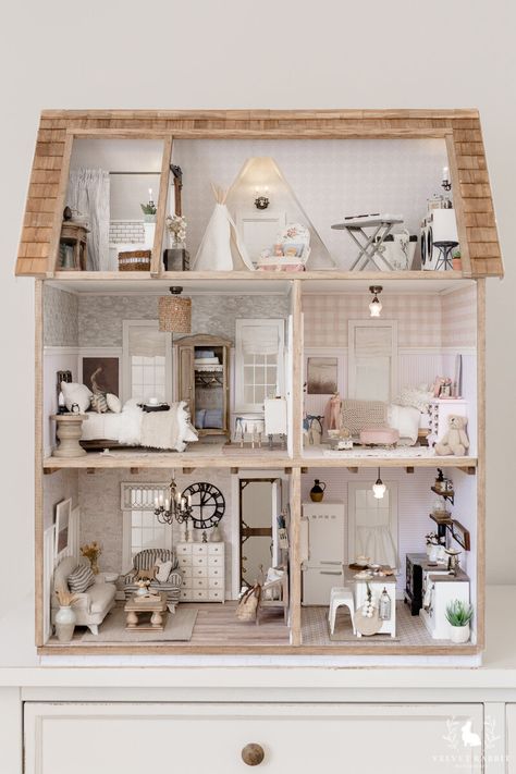 Maileg Doll House, Dollhouse Design, Girls Dollhouse, Doll Furniture Diy, Doll House Plans, Mini Doll House, Doll House Crafts, Dollhouse Projects, Dolls House Interiors