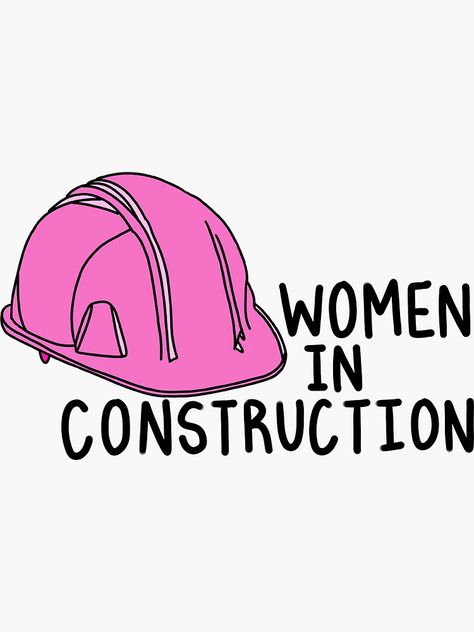 "Women in Construction Pink Hard Hat" Sticker for Sale by Niklauss | Redbubble Women In Construction, Hard Hat Decals, Pink Tools, Hard Hat Stickers, Tool Belts, Construction Types, In Construction, Fall 2018, Hard Hats