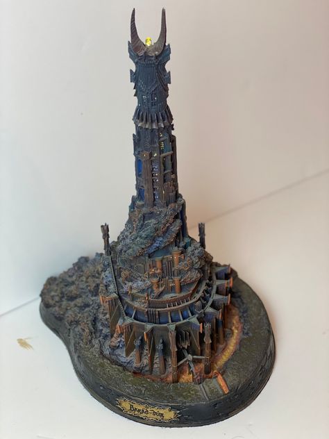 Diorama of Barad-durs Dark Tower of Sauron Lord of the Rings - Etsy Sauron Lord Of The Rings, Sauron Tower, Sauron Lotr, Barad Dur, Porcelain Planter, Rings Etsy, Color Changing Lights, Danbury Mint, The Rings